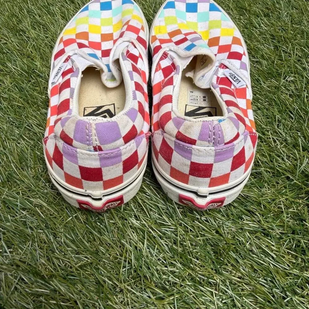 Vans rainbow checkerboard sneakers